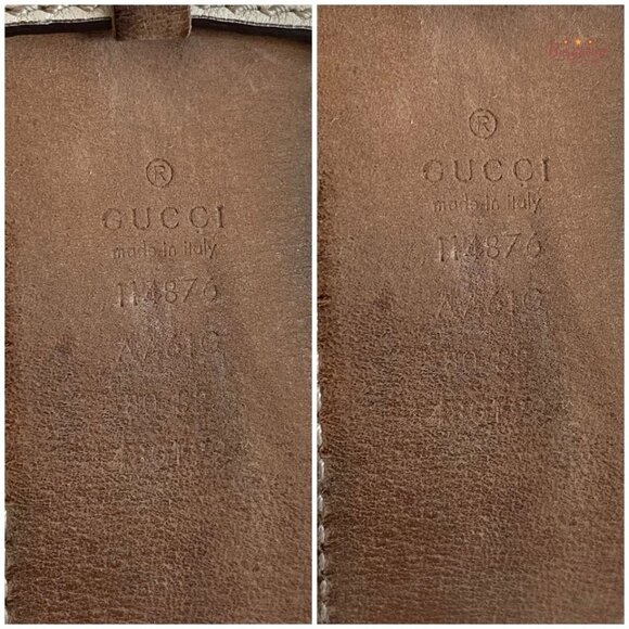 Authentic Gucci Cream Guccissima Leather Gold Interlocking G Buckle Belt 80/32 - Picture 7 of 13